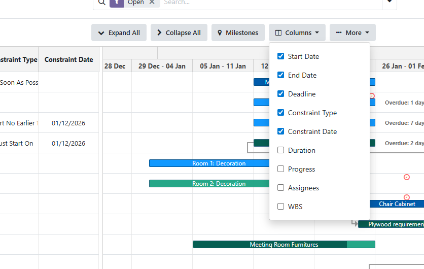 Dynamic Column Visibility